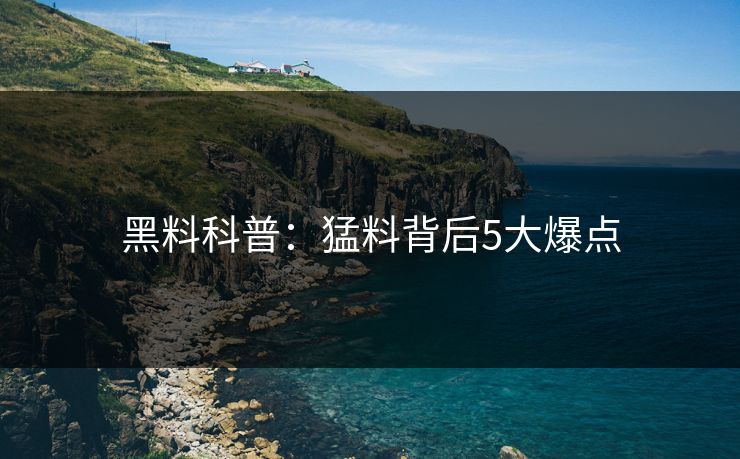 黑料科普：猛料背后5大爆点