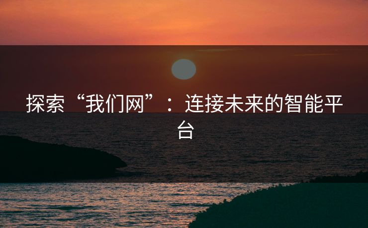 探索“我们网”：连接未来的智能平台