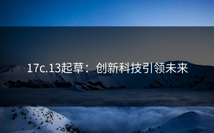 17c.13起草：创新科技引领未来