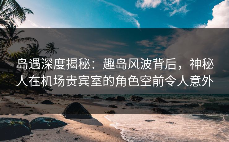 岛遇深度揭秘：趣岛风波背后，神秘人在机场贵宾室的角色空前令人意外